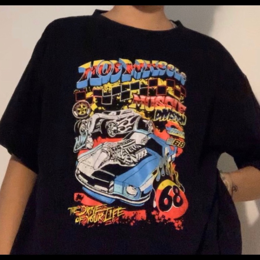 black tshirt with cool car design